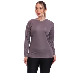 Kit 2 Camisetas Manga Longa Dry Lisa Treino Feminina - Foto 2