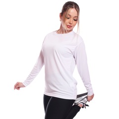 Kit 3 Camisetas Manga Longa Dry Lisa Treino Feminina - Foto 3