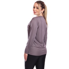 Kit 3 Camisetas Manga Longa Dry Lisa Treino Feminina - Foto 3