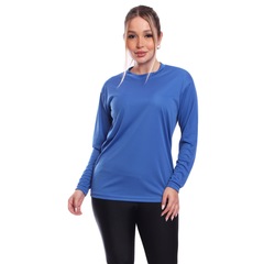 Kit 5 Camisetas Manga Longa Dry Lisa Treino Feminina - Foto 3