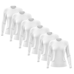 Kit 6 Camisetas Manga Longa Dry Lisa Treino Feminina - Foto 1