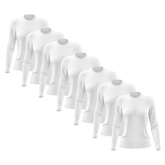 Kit 7 Camisetas Manga Longa Dry Lisa Treino Feminina - Foto 1