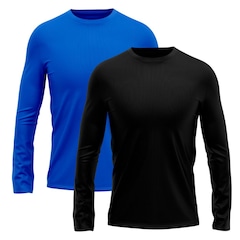 Kit 2 Camisetas Manga Longa Dry Lisa Treino Masculino - Foto 1