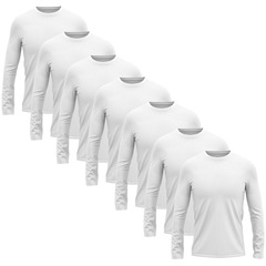 Kit 7 Camisetas Manga Longa Dry Lisa Treino Masculino - Foto 1