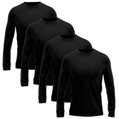 Kit 4 Camisetas Manga Longa Dry Lisa Treino Masculino - Foto 1