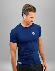Camiseta Manga Curta Rashguards Venum Flow Navy - Masculina - Foto 4