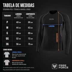 Camiseta Manga longa segunda pele Free Force peluciada - Masculina - Foto 6