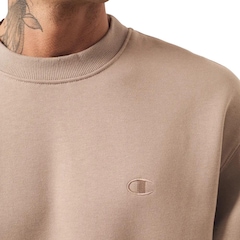 Blusão de Moletom Champion Crewneck Athletic Dark Khaki - Masculina - Foto 3
