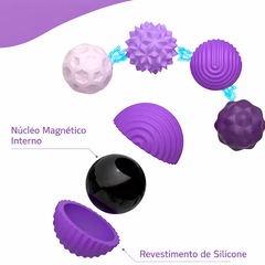 Kit Bolas Sensoriais Magnéticas Gold Sports Silicone com 8 Peças - Foto 3