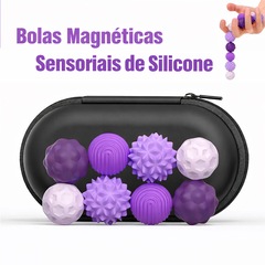 Kit Bolas Sensoriais Magnéticas Gold Sports Silicone com 8 Peças - Foto 4
