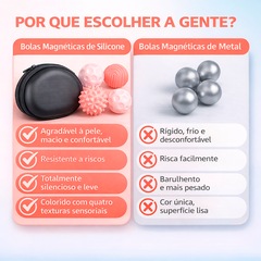 Kit Bolas Sensoriais Magnéticas Gold Sports Silicone com 8 Peças - Foto 5