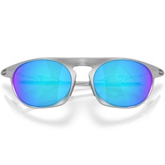Óculos de Sol Unissex Oakley Neo Jacket Satin Chrome Prizm Sapphire - Foto 7