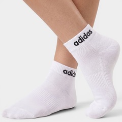 Kit Meias com 3 Pares adidas Linear Cano Médio - Foto 4