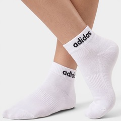 Kit Meias com 3 Pares adidas Linear Cano Médio - Foto 5