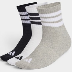 Kit Meias com 3 Pares adidas Cush Cano Médio - Foto 1