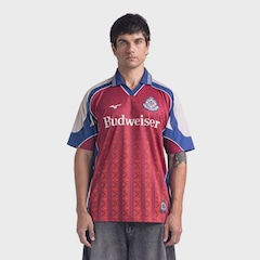 Camisa Polo Mizuno x Budweiser Legends United 86 Masculina - Foto 1