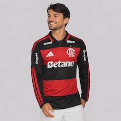Camisa Manga Longa do Flamengo adidas Com Patrocínio I 2026 - Masculina - Foto 2