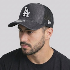 Boné Adulto New Era Los Angeles Dodgers MLB Trucker Aba Curva - Foto 5