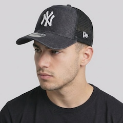 Boné Adulto New Era New York Yankees MLB Trucker WSHD Aba Curva - Foto 5
