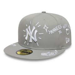 Bone New Era 59FIFTY MLB New York Yankees Scribble Masculino - Foto 1