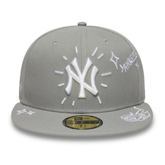 Bone New Era 59FIFTY MLB New York Yankees Scribble Masculino - Foto 2