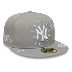 Bone New Era 59FIFTY MLB New York Yankees Scribble Masculino - Foto 3