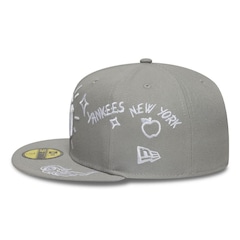Bone New Era 59FIFTY MLB New York Yankees Scribble Masculino - Foto 5