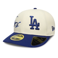 Bone New Era 59FIFTY Low Profile  MLB Los Angeles Dodgers Side Script Masculino - Foto 1