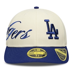 Bone New Era 59FIFTY Low Profile  MLB Los Angeles Dodgers Side Script Masculino - Foto 2