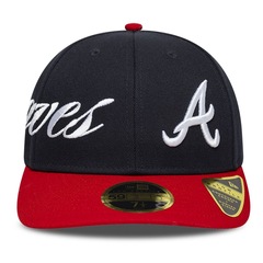 Bone New Era 59FIFTY Low Profile MLB Atlanta Braves Side Script Masculino - Foto 2