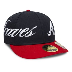Bone New Era 59FIFTY Low Profile MLB Atlanta Braves Side Script Masculino - Foto 3