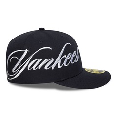 Bone New Era 59FIFTY Low Profile MLB New York Yankees Side Script Masculino - Foto 5