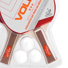 Kit Tênis de Mesa Vollo Impulse com 2 Raquetes e 3 Bolas Vollo - Foto 3