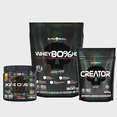 Kit Whey Protein 80% HD + Creatina 500g + Pré-treino Bone 150g - Foto 1