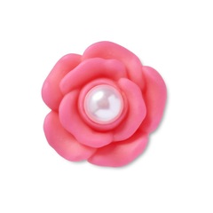 Jibbitz™ Flor Rosa Com Pérola Único - Unissex - Foto 1