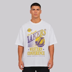 Camiseta New Era Los Angeles Lakers NBA Core Fan Oversized Masculina - Foto 1