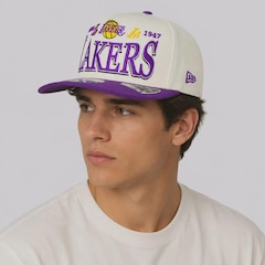 Boné Adulto New Era Los Angeles Lakers NBA ASGFP 950 Aba Curva - Foto 5