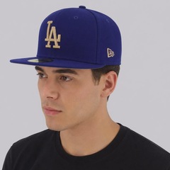 Boné Adulto New Era Los Angeles Dodgers MLB 5950 Aba Reta - Foto 8