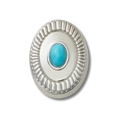 Jibbitz™ Emblema Prata Turquesa Único - Unissex - Foto 1