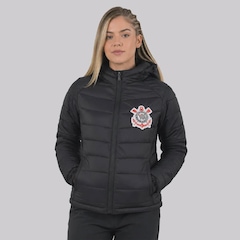 Jaqueta Corinthians Puffer com Capuz Removível Feminina - Foto 1