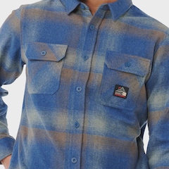 Camisa Rip Curl Search Wool Light Navy Importada - Masculina - Foto 3
