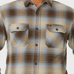Camisa Rip Curl Count Flannel Brown Blue Importada - Masculina - Foto 3