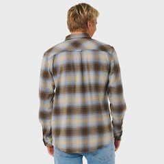 Camisa Rip Curl Count Flannel Brown Blue Importada - Masculina - Foto 4