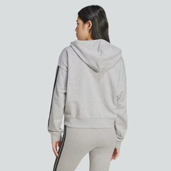 Jaqueta Adidas 3 Stripes com Capuz Feminina - Foto 2