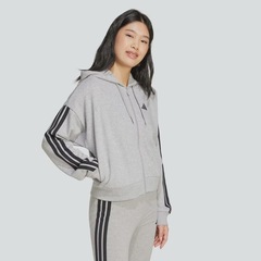 Jaqueta Adidas 3 Stripes com Capuz Feminina - Foto 3