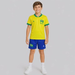 Kit Uniforme do Brasil Flag Infantil - Foto 1