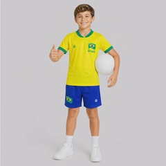 Kit Uniforme do Brasil Flag Infantil - Foto 2