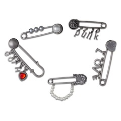 Kit Jibbitz™ Crocs Love Punk Goth Pin Pack com 5 Peças - Foto 1