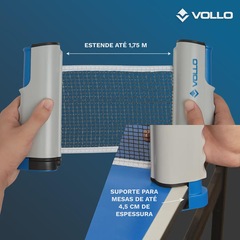 Rede de Tênis Mesa Ping Pong Retrátil até 1,75m Vollo - Foto 3