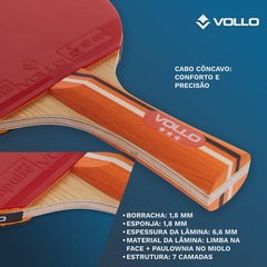 Raquete de Tênis de Mesa Ping Pong Impulse V Vollo Aprovada ITTF - Foto 7